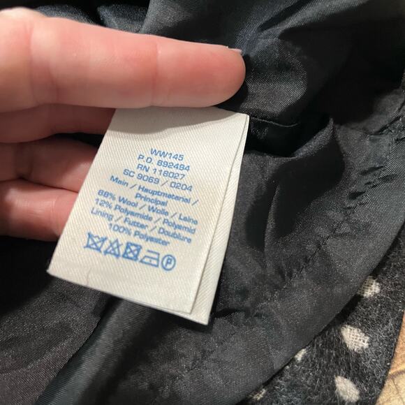 Boden British Tweed by Moon Charcoal Polka Dot Wool Blend Fit Flare Dress Sz 10 - Picture 5 of 5